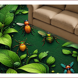 Ultra Soft Area Rug, Non Slip, Stain Resistant, Washable Area Rugs for Living Room, Bedroom, Insect Print Ultra-Thin Modern(Green)