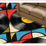 Ultra Soft Area Rug, Non Slip, Stain Resistant, Washable Area Rugs for Living Room, Bedroom, Music Lover's Colorful Kitchen Absorbent Doormat(Black)