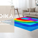 Cheerful Rainbow Typography Motif(Blue)