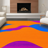 Ultra Soft Area Rug, Non Slip, Stain Resistant, Washable Area Rugs for Living Room, Bedroom, Eclectic Groovy Swirl Pattern(Orange)