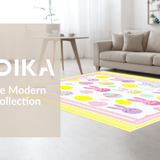 Ultra Soft Area Rug, Non Slip, Stain Resistant, Washable Area Rugs for Living Room, Bedroom, Radiant Spring Floral Accents(Pink)