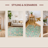 Ultra Soft Area Rug, Non Slip, Stain Resistant, Washable Area Rugs for Living Room, Bedroom, Cream Green Nursery Playroom Stain-Resistant Rug(Green)
