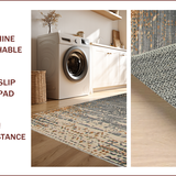Ultra Soft Area Rug, Non Slip, Stain Resistant, Washable Area Rugs for Living Room, Bedroom, Sleek Contemporary Wildlife Canvas(Gray)