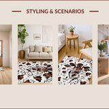 Ultra Soft Area Rug, Non Slip, Stain Resistant, Washable Area Rugs for Living Room, Bedroom, Western Cow Print Living Room Non-Slip Rug(White)