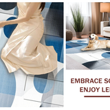 Ultra Soft Area Rug, Non Slip, Stain Resistant, Washable Area Rugs for Living Room, Bedroom, Sleek Snowy Textural Harmony(Blue)