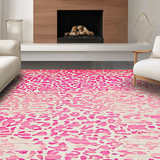 Ultra Soft Area Rug, Non Slip, Stain Resistant, Washable Area Rugs for Living Room, Bedroom, Safari Chic Animal Print Delight(Pink)