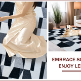 Ultra Soft Area Rug, Non Slip, Stain Resistant, Washable Area Rugs for Living Room, Bedroom, Modern Geometric Non-Shedding(Black)