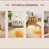 Ultra Soft Area Rug, Non Slip, Stain Resistant, Washable Area Rugs for Living Room, Bedroom, Hand-Woven Neutral Gradient Living Room Rug(Beige)