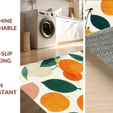 Ultra Soft Area Rug, Non Slip, Stain Resistant, Washable Area Rugs for Living Room, Bedroom, Orange Green White Blush Bright Area Rug Fruit Silhouette Design(Orange)