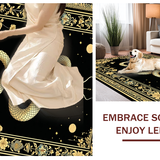 Ultra Soft Area Rug, Non Slip, Stain Resistant, Washable Area Rugs for Living Room, Bedroom, Striking Artistic Bird Pattern(Gold)