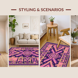 Ultra Soft Area Rug, Non Slip, Stain Resistant, Washable Area Rugs for Living Room, Bedroom, Striking Purple and Pink Visual Harmony(Purple)