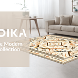 Ultra Soft Area Rug, Non Slip, Stain Resistant, Washable Area Rugs for Living Room, Bedroom, Transitional Geometric Rustic Appeal(Beige)
