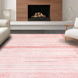 Ultra Soft Area Rug, Non Slip, Stain Resistant, Washable Area Rugs for Living Room, Bedroom, Stylish Earthy Toned Charm(Pink)