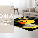 Ultra Soft Area Rug, Non Slip, Stain Resistant, Washable Area Rugs for Living Room, Bedroom, Artistic Retro Sound Pattern(Yellow)