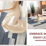 Ultra Soft Area Rug, Non Slip, Stain Resistant, Washable Area Rugs for Living Room, Bedroom, Stylish Minimalist Lattice Design(Gray)