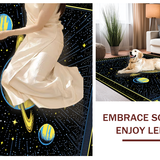 Ultra Soft Area Rug, Non Slip, Stain Resistant, Washable Area Rugs for Living Room, Bedroom, Charming Night Sky Aesthetic(Yellow)