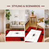 Ultra Soft Area Rug, Non Slip, Stain Resistant, Washable Area Rugs for Living Room, Bedroom, Contemporary Geometric Web Pattern(Red)