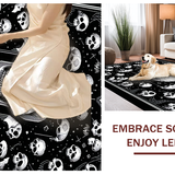 Ultra Soft Area Rug, Non Slip, Stain Resistant, Washable Area Rugs for Living Room, Bedroom, Eerie Halloween Skeleton Motif(Black)