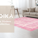 Ultra Soft Area Rug, Non Slip, Stain Resistant, Washable Area Rugs for Living Room, Bedroom, Sophisticated Light Pink Linear Art(Pink)