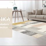 Ultra Soft Area Rug, Non Slip, Stain Resistant, Washable Area Rugs for Living Room, Bedroom, Scandi Geometric Ivory Living Room Non-Shedding Rug(White)