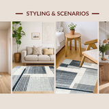 Ultra Soft Area Rug, Non Slip, Stain Resistant, Washable Area Rugs for Living Room, Bedroom, Textured Shaggy Bubble Aesthetic(Gray)