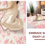 Ultra Soft Area Rug, Non Slip, Stain Resistant, Washable Area Rugs for Living Room, Bedroom, Whimsical Floral Dreamscape Design(Pink)