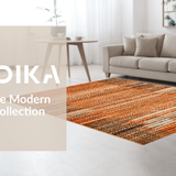 Ultra Soft Area Rug, Non Slip, Stain Resistant, Washable Area Rugs for Living Room, Bedroom, Artisanal Diamond Pattern Inspiration(Orange)