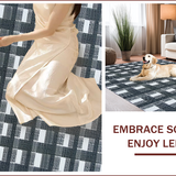 Ultra Soft Area Rug, Non Slip, Stain Resistant, Washable Area Rugs for Living Room, Bedroom, Geometric Checkered Entryway Stain-Resistant Carpet(Gray)
