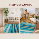 Artful Multicolor Striped Ensemble(Blue)