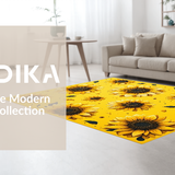 Ultra Soft Area Rug, Non Slip, Stain Resistant, Washable Area Rugs for Living Room, Bedroom, Sunny Springtime Floral Composition(Yellow)