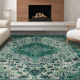 Lush Trellis Print Floor Accent(Blue)