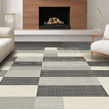 Ultra Soft Area Rug, Non Slip, Stain Resistant, Washable Area Rugs for Living Room, Bedroom, Contemporary Flatweave Lattice Style(Gray)