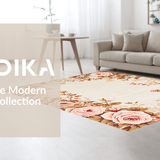 Ultra Soft Area Rug, Non Slip, Stain Resistant, Washable Area Rugs for Living Room, Bedroom, Modern Chic Petal Aesthetic(Beige)