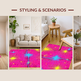 Ultra Soft Area Rug, Non Slip, Stain Resistant, Washable Area Rugs for Living Room, Bedroom, Contemporary Colorful Organic Swirls(Pink)