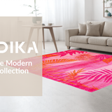 Ultra Soft Area Rug, Non Slip, Stain Resistant, Washable Area Rugs for Living Room, Bedroom, Whimsical Pink Jungle Aesthetic(Pink)