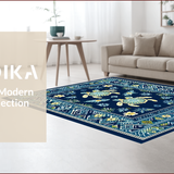 Navy Blue Coastal Symmetry Design(Blue)