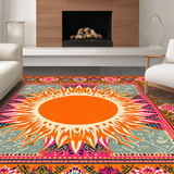 Ultra Soft Area Rug, Non Slip, Stain Resistant, Washable Area Rugs for Living Room, Bedroom, Bright Cheerful Ombre Texture(Orange)