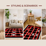 Ultra Soft Area Rug, Non Slip, Stain Resistant, Washable Area Rugs for Living Room, Bedroom, Playful Geometric Dice Motif(Black)
