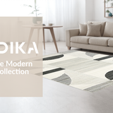 Ultra Soft Area Rug, Non Slip, Stain Resistant, Washable Area Rugs for Living Room, Bedroom, Sleek Geometric Arch Pattern(Gray)