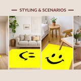 Ultra Soft Area Rug, Non Slip, Stain Resistant, Washable Area Rugs for Living Room, Bedroom, Cheerful Abstract Expression Style(Yellow)