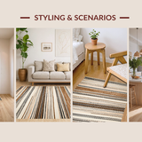 Ultra Soft Area Rug, Non Slip, Stain Resistant, Washable Area Rugs for Living Room, Bedroom, Classic Vintage Rag Rug Appeal(Brown)