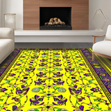 Ultra Soft Area Rug, Non Slip, Stain Resistant, Washable Area Rugs for Living Room, Bedroom, Dynamic Artistic Celebration Style(Yellow)