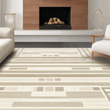 Ultra Soft Area Rug, Non Slip, Stain Resistant, Washable Area Rugs for Living Room, Bedroom, Artistic Abstract Fuzzy Shapes Theme(Beige)