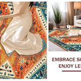 Ultra Soft Area Rug, Non Slip, Stain Resistant, Washable Area Rugs for Living Room, Bedroom, Earthy Toned Diamond Design(Orange)