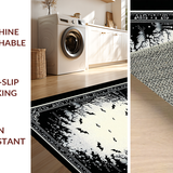 Ultra Soft Area Rug, Non Slip, Stain Resistant, Washable Area Rugs for Living Room, Bedroom, Luxurious Dark Fantasy Rug(White)