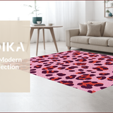 Ultra Soft Area Rug, Non Slip, Stain Resistant, Washable Area Rugs for Living Room, Bedroom, Vintage Cheetah Pattern Living Room Accent Carpet(Pink)
