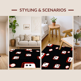 Ultra Soft Area Rug, Non Slip, Stain Resistant, Washable Area Rugs for Living Room, Bedroom, Artistic Dice Tile Arrangement(Black)