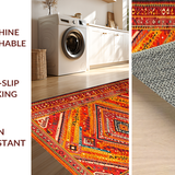 Ultra Soft Area Rug, Non Slip, Stain Resistant, Washable Area Rugs for Living Room, Bedroom, Artisan Reversible Textile Creation(Red)