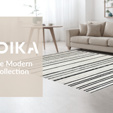 Ultra Soft Area Rug, Non Slip, Stain Resistant, Washable Area Rugs for Living Room, Bedroom, Stylish Soft Neutral Patterned Design(Black)