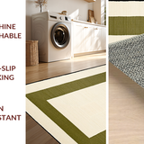 Ultra Soft Area Rug, Non Slip, Stain Resistant, Washable Area Rugs for Living Room, Bedroom, Rustic Geometric Olive Hues(Beige)